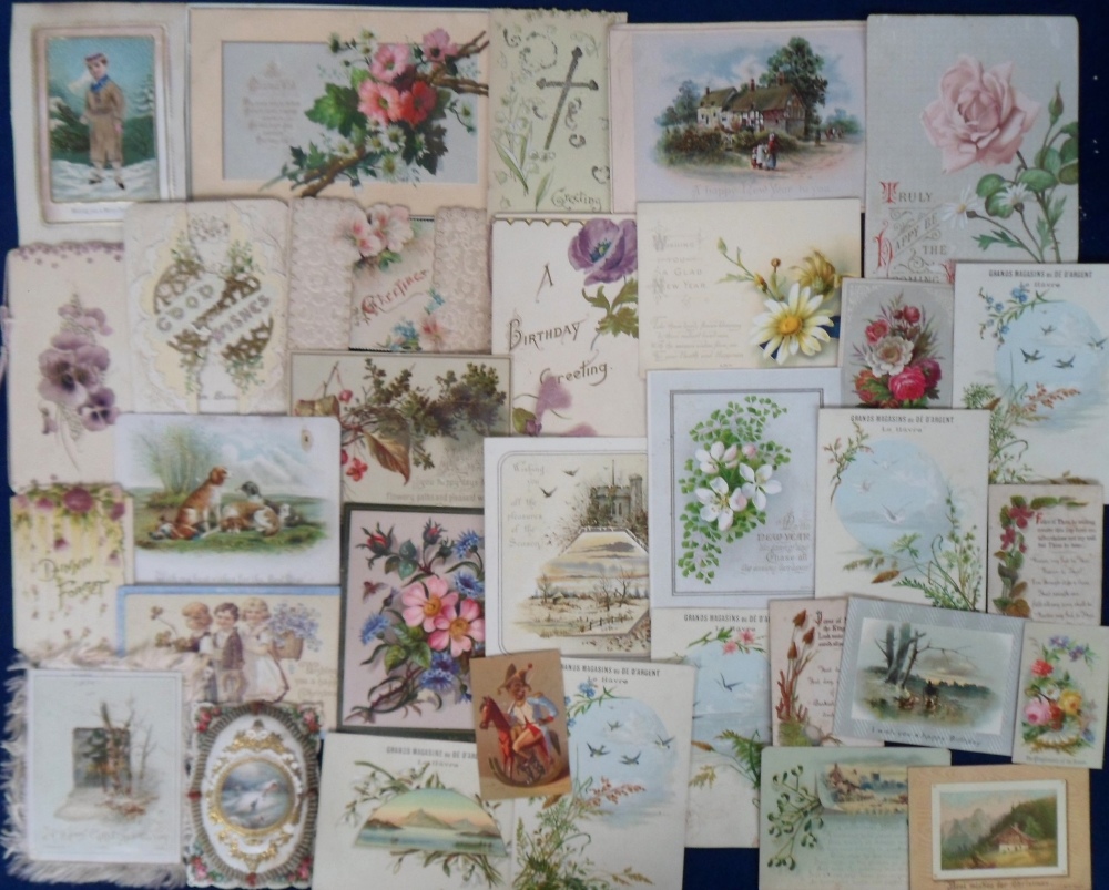 Scraps, 100s loose, mainly Victorian, scraps and greetings cards to include birds, flowers, insects, - Image 2 of 2