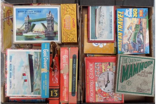 Jigsaw Puzzles, 21 vintage boxed puzzles (thought to be complete). Victory, Mammoth, Waddington's,