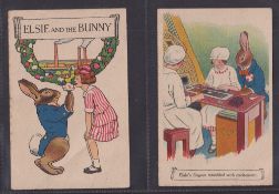 Trade cards, Cadbury's Chocolate, Bournville Bunny Postcards (set 8 cards but in single postcards,