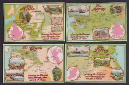 Trade cards, Cadbury's, Rivers of the British Isles, 'P' size (Reward Cards) (set, 6 cards) (vg)