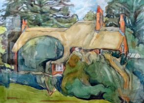 James OGILVIE (20th/21st Century British) Country Cottage Watercolour Signed lower left Framed and