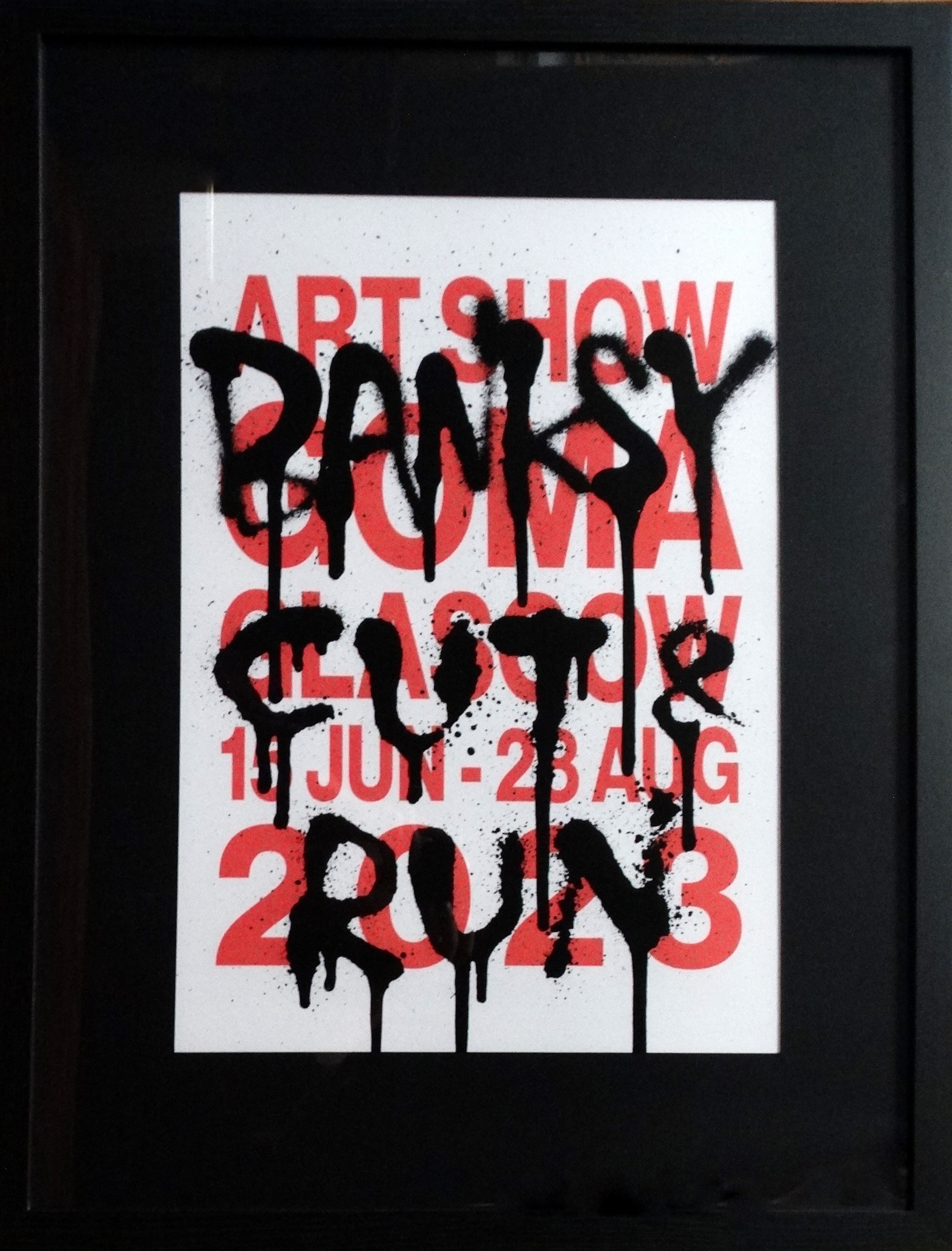 BANKSY (b. 1974) Cut & Run Glasgow Gallery Of Modern Art Exhibition Poster Framed and glazed Picture - Bild 2 aus 3