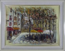 John BAMPFIELD (British b. 1947) Parisian Square Oil on canvas Signed lower right Framed Picture