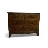 A George III mahogany chest of drawers - converted from a linen press, the rectangular top above a