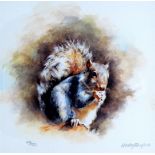 # Mandy E. SHEPHERD (British b. 1960) Grey Squirrel Lithograph Limited Edition 475/750 Signed and