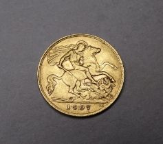 An Edward VII half sovereign - dated 1907.