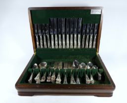 A canteen of silver plated cutlery - eight place settings, including fish eaters, within a