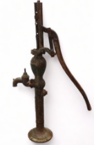 A cast iron pump - the spout with a tap fitting, height 125cm.