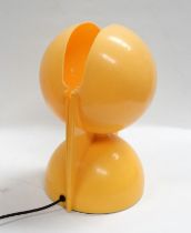 Terry Conran for Habitat - Crayonne moon table lamp, circa 1970s, in yellow plastic, height 32cm.