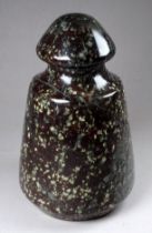 A Cornish turned serpentine doorstop - of drop form incorporating a knob handle, height 19cm.