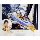 Gary KEANE (British 20th Century) Ellen MACARTHUR Limited edition lithograph Signed by Ellen and