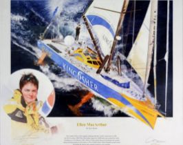 Gary KEANE (British 20th Century) Ellen MACARTHUR Limited edition lithograph Signed by Ellen and