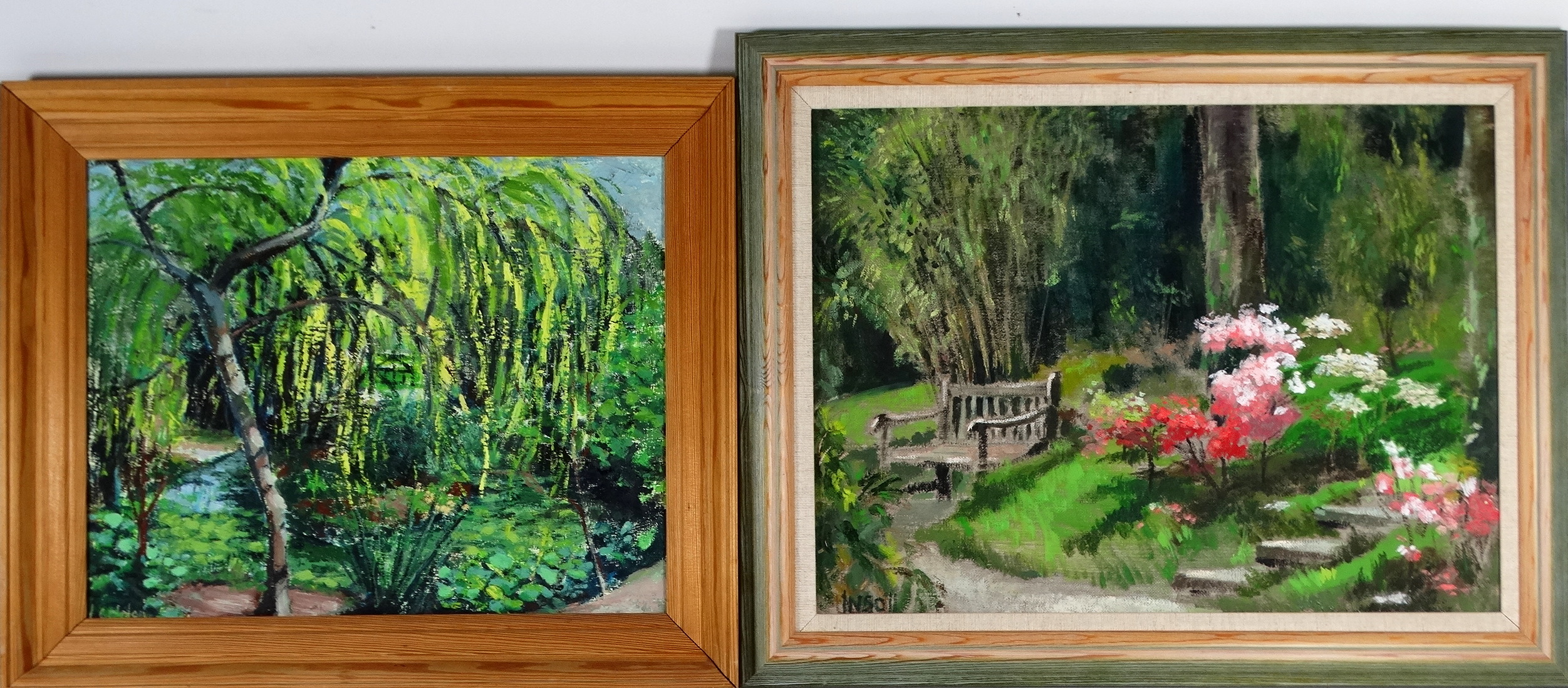 # Chris INSOLL (British b. 1956) Quite Garden Bench Oil on canvas Signed lower left, gallery label