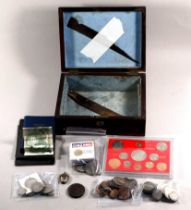 A quantity of pre decimal coinage - including a cartwheel penny, pre 1921 silver coins, sundry 20th