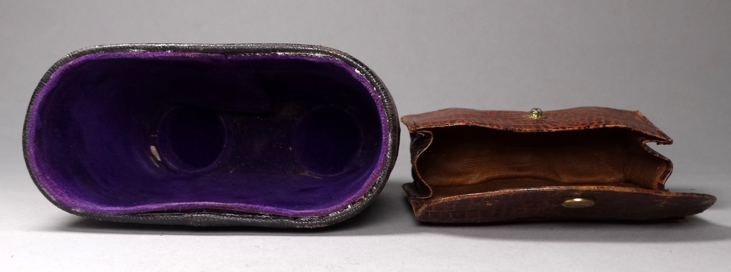 A pair of late 19th century field glasses - leather clad barrels and case, together with a pair of - Image 5 of 5