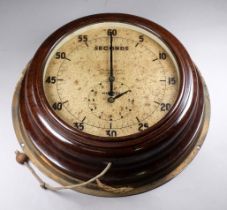 An Air Ministry twelve minute chronograph by Smiths - in a circular brown bakelite case, the cream
