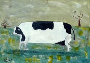 Steve CAMPS (British b. 1957) Big Cow Oil on board Signed lower left Framed Picture size 30 x 43cm