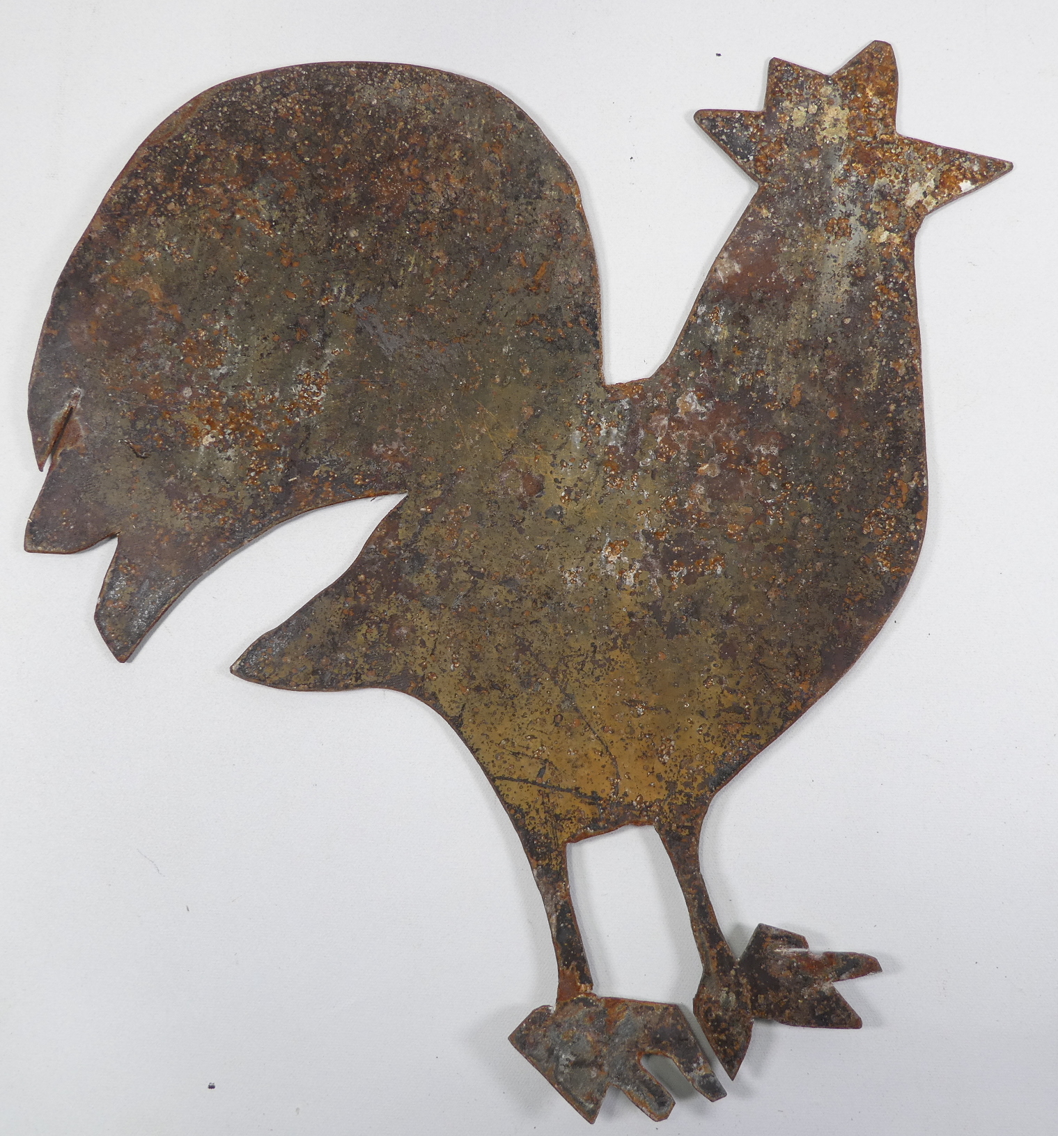 21st century British Naive School - a zinc figure of a cockerel, in silhouette, height 44cm, - Image 2 of 4