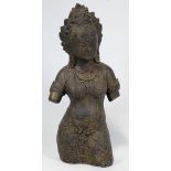 A Balinese deity figure - wearing traditional robes, height 41cm.