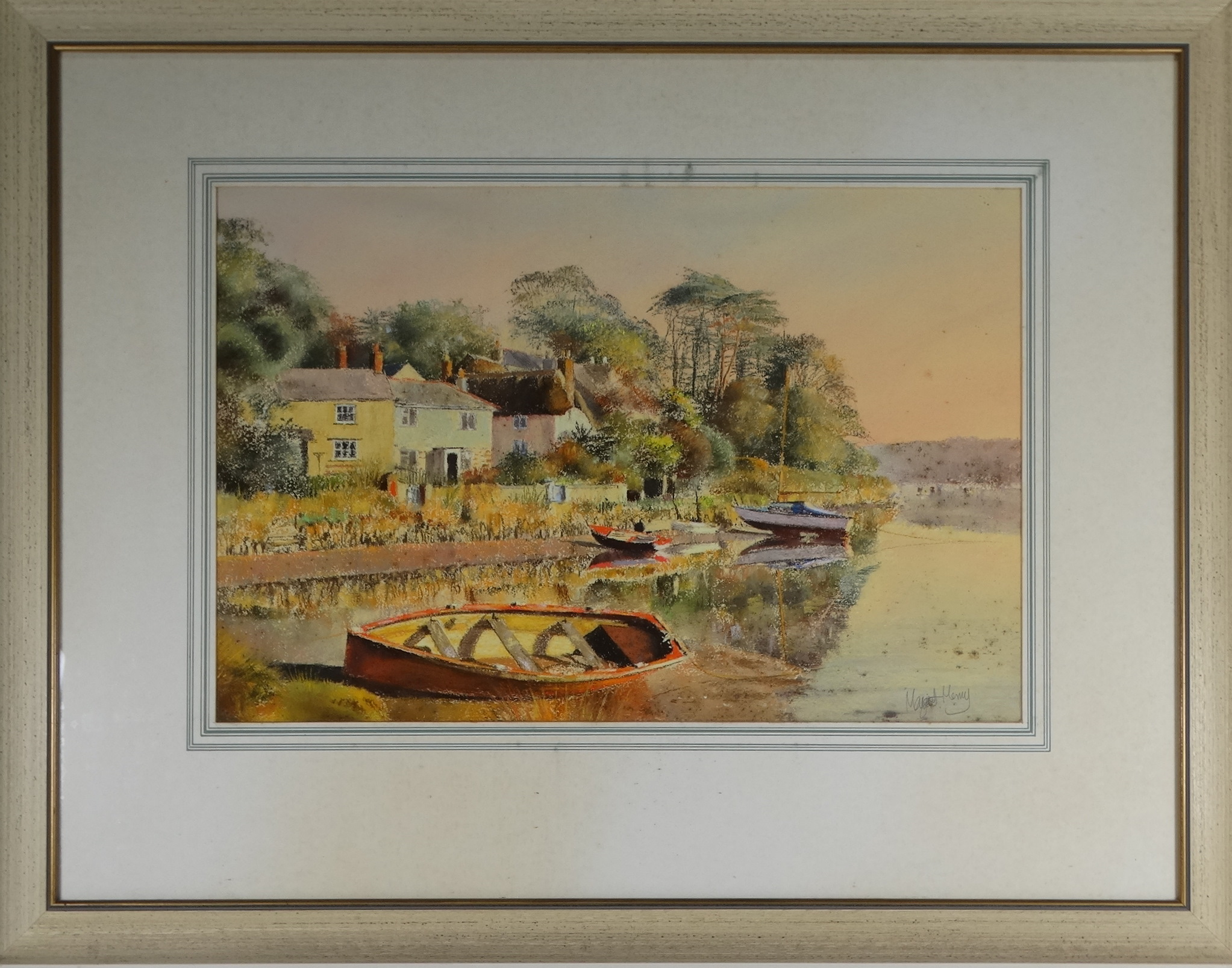 # Margaret MERRY (British 20th-21st Century) On the Helford Low Tide Pastel Signed lower right - Bild 4 aus 9