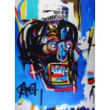Jean-Michel BASQUIAT (1960-1988) Untitled Skull Giclee on canvas Picture size 87 x 61cm Overall size