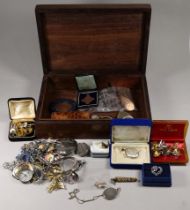 A quantity of costume jewellery - including some silver items, a Tissot ladies wristwatch, a pair of