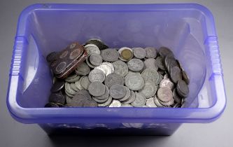 A quantity of mostly 1920-1947 silver coinage - together with some later, weight 8.5kg.