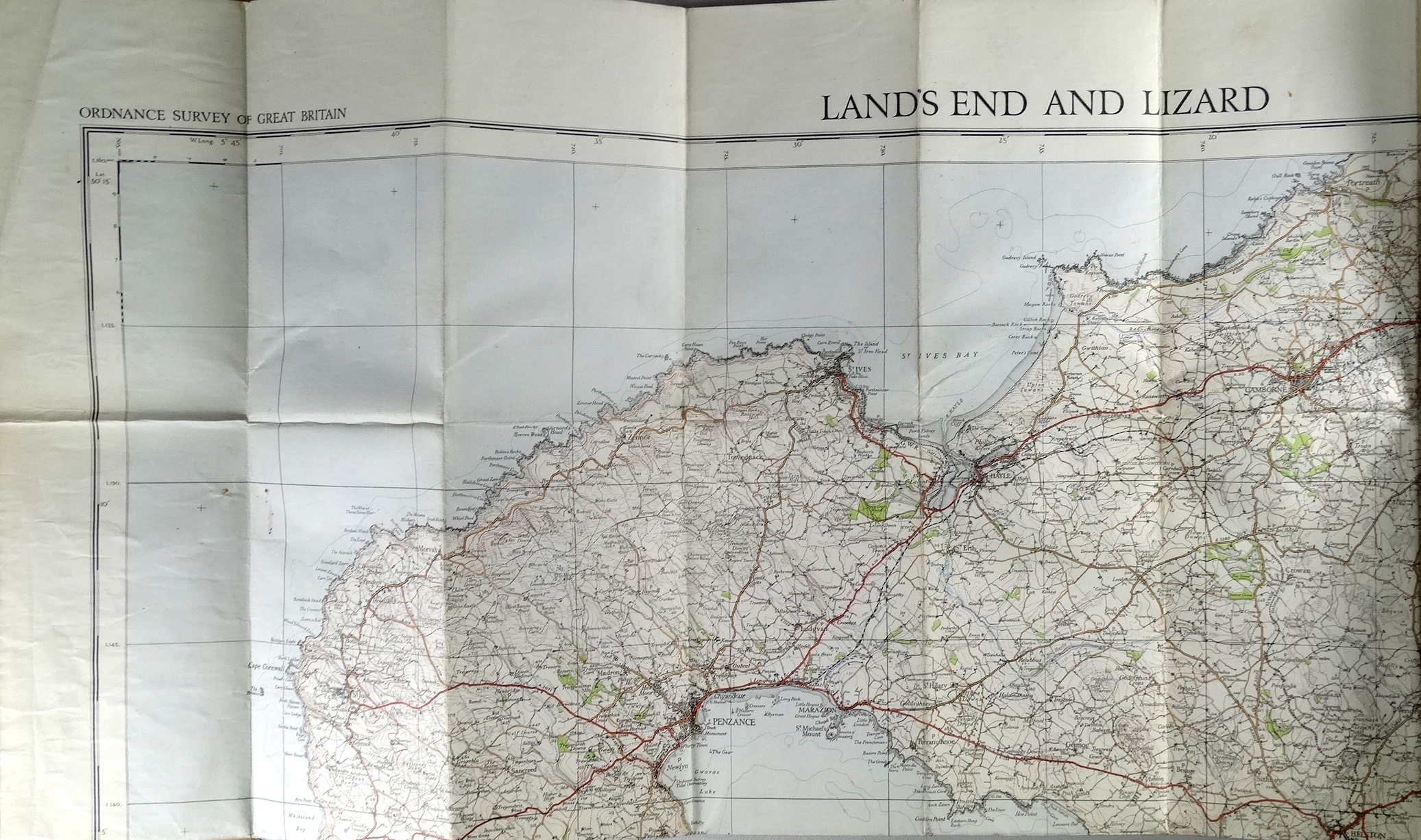 An Ordnance Survey one inch map for Land's End & Lizard - fifth edition, together with Bartholomew's - Image 6 of 7