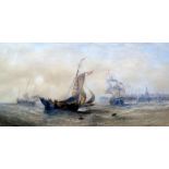 William CALLOW (1812-1908) Fishing Vessel Returning To Harbour Watercolour Signed and indistinctly