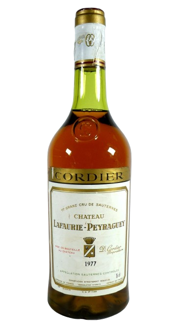 A bottle of Chateau Lafaurie Peyraguey Sauternes - 1977.