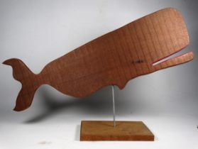 Steve CAMPS (British b. 1957) Great Whale Mahogany sculpture 42 x 61cm