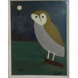 Steve CAMPS (British b. 1957) Owl and Mouse Oil on board Signed lower right Framed Picture size 39 x