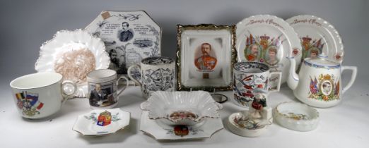 A quantity of commemorative plates - including jubilee, coronation, Boer war and Empire exhibition