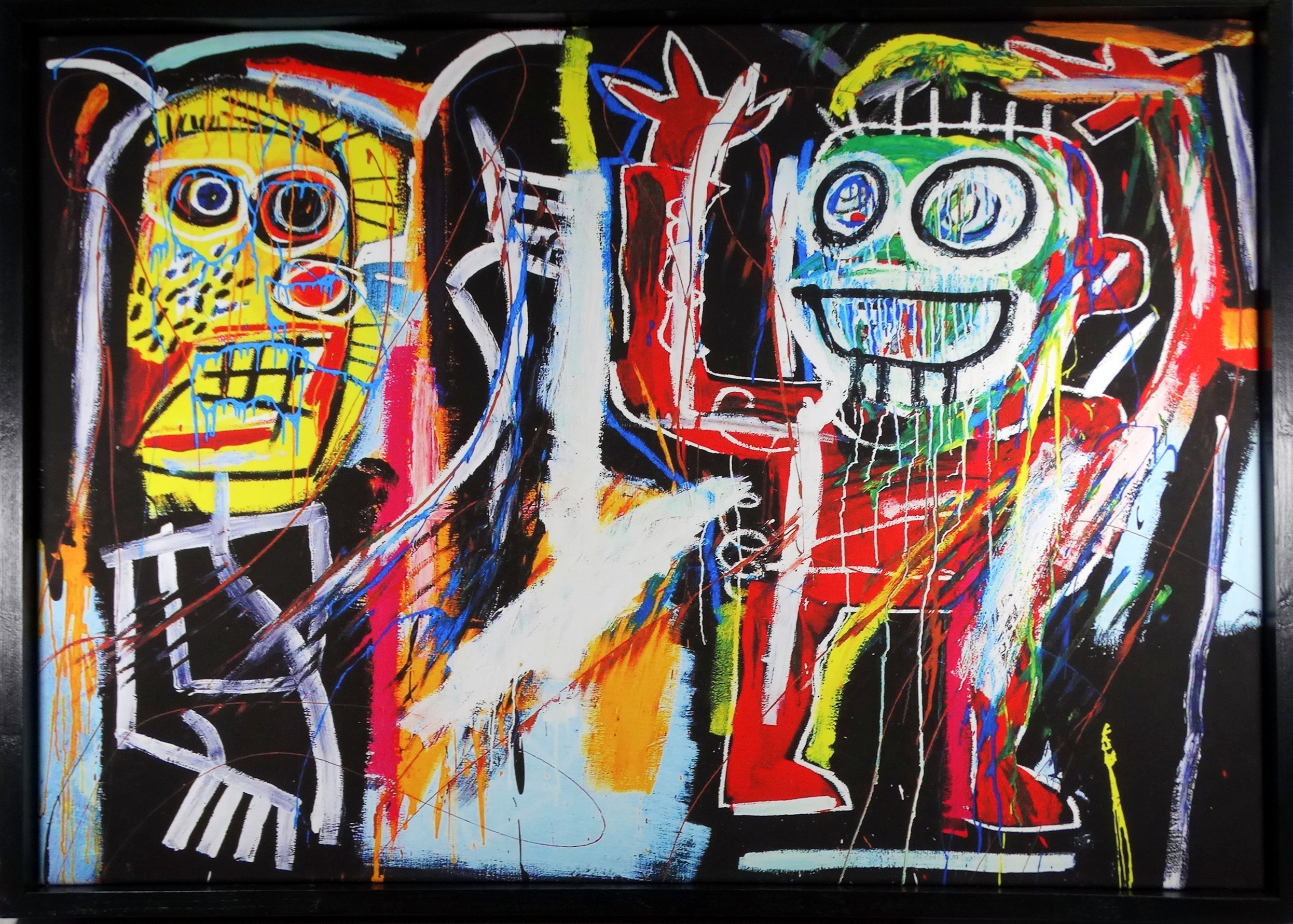 Jean-Michel BASQUIAT (1960-1988) Dust Heads Giclee on canvas Picture size 61 x 87cm Overall size