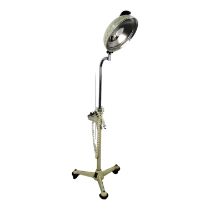 A Hohensonne floor standing UV lamp - cream and chrome finish, the adjustable domed shade now fitted