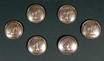 A set of six 19th century buttons - cast with the armorial of the Ennys family.