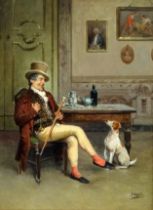 Arturo ORSELLI (19th Century) His Best Friend Oil on canvas Signed lower right Framed and glazed