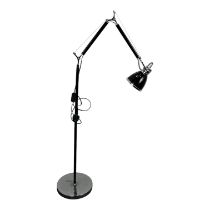 A floor standing black and chrome Anglepoise style lamp - raised on a ridged circular base, height