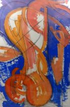 # Dave THOMAS (British 20th/21st Century) Figure in Pink and Orange Mixed media Signed, titled and