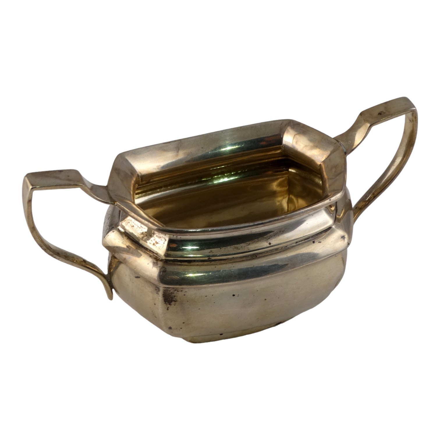 A silver twin handled sucrier - London 1901, S W Smith & Co, weight 148g.