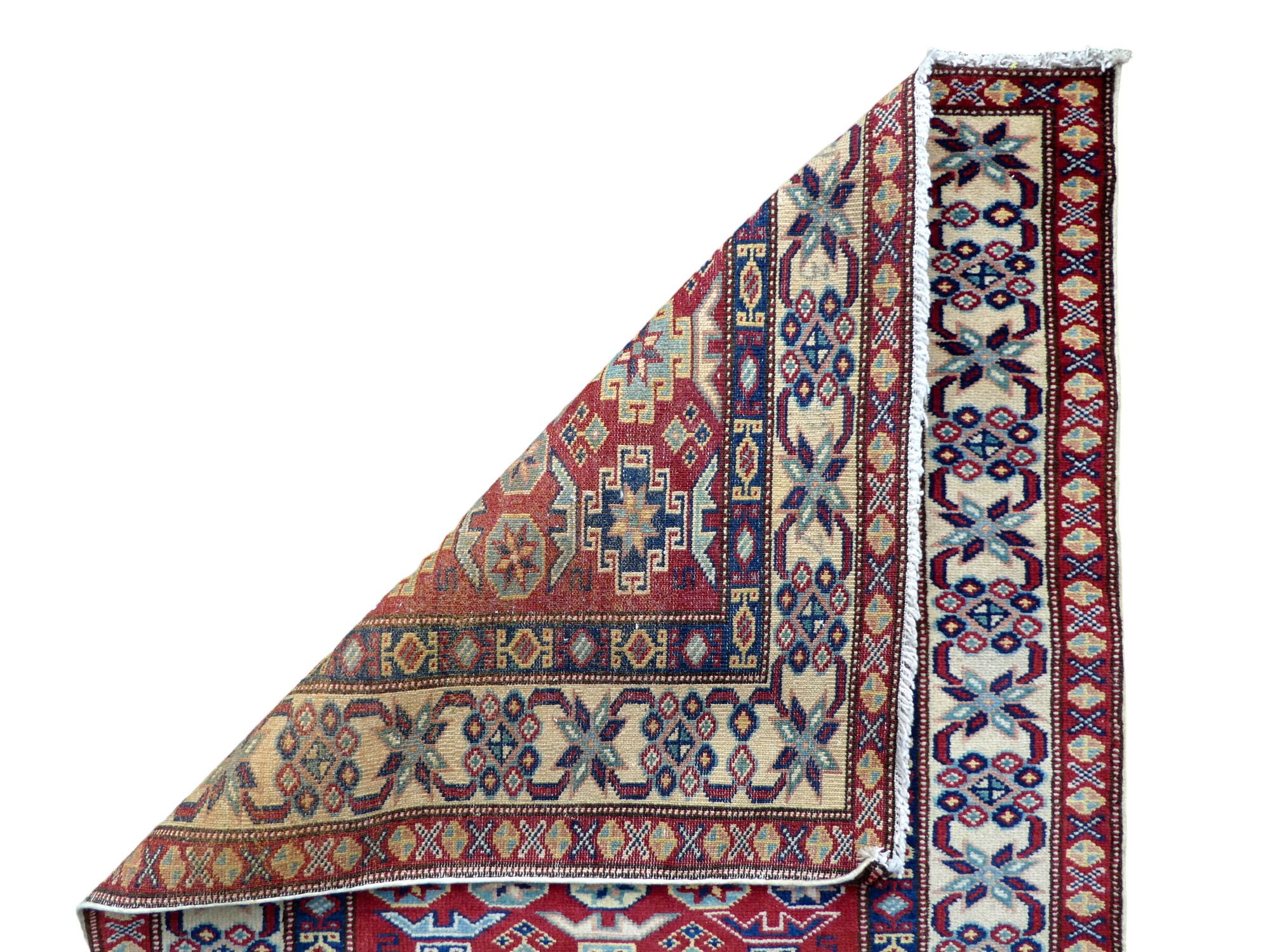 A Shirvan runner - with multiple small medallions on a red ground and multi-stripe border, 272 x - Image 3 of 3