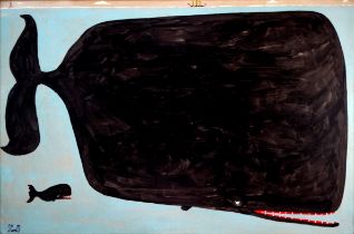 # Steve CAMPS (Cornish Contemporary b.1957) Big Whale Little Whale Acrylic on board Signed lower