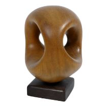 Michael SIMPSON (British b. 1951) Abstract globe form Hardwood - possibly sapele Incised initials to