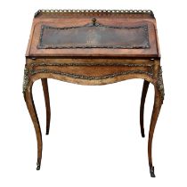 A Louis XV style kingwood and gilt metal mounted Vernis Martin bureau de dame - with three quarter