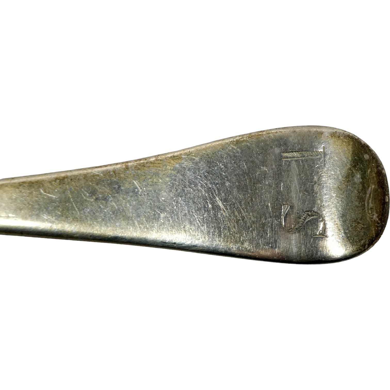 A pair of silver spoons - indistinct London marks, weight 110g, together with a white metal punch - Bild 5 aus 11
