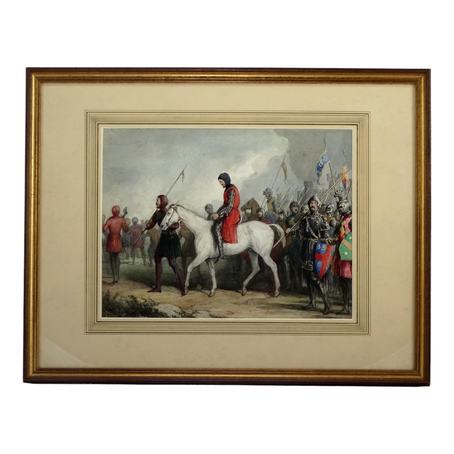 George CATTERMOLE (British 1800-1868) After the Battle Watercolour Framed and glazed Picture size 23 - Image 2 of 4