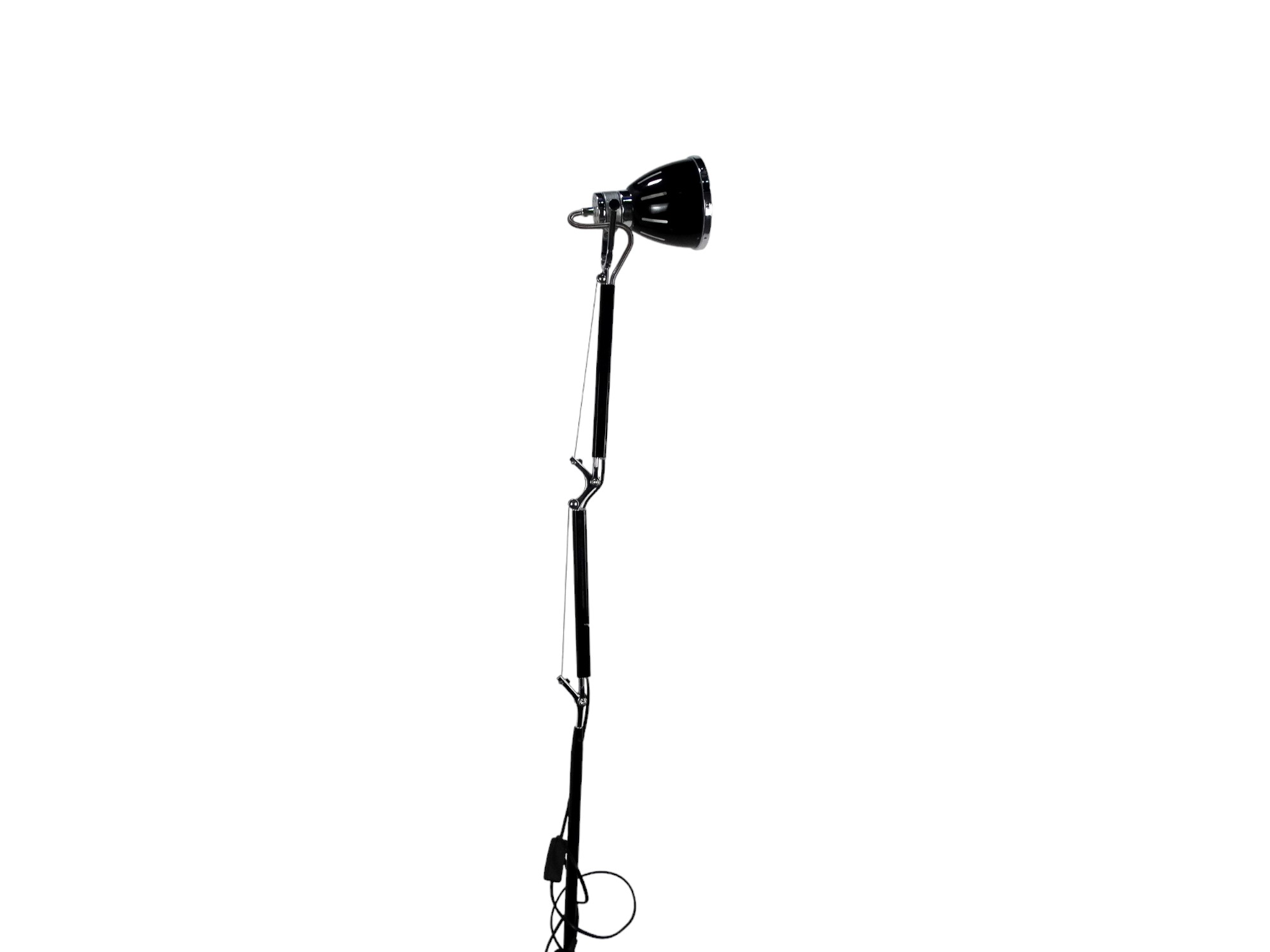 A floor standing black and chrome Anglepoise style lamp - raised on a ridged circular base, height - Image 5 of 6
