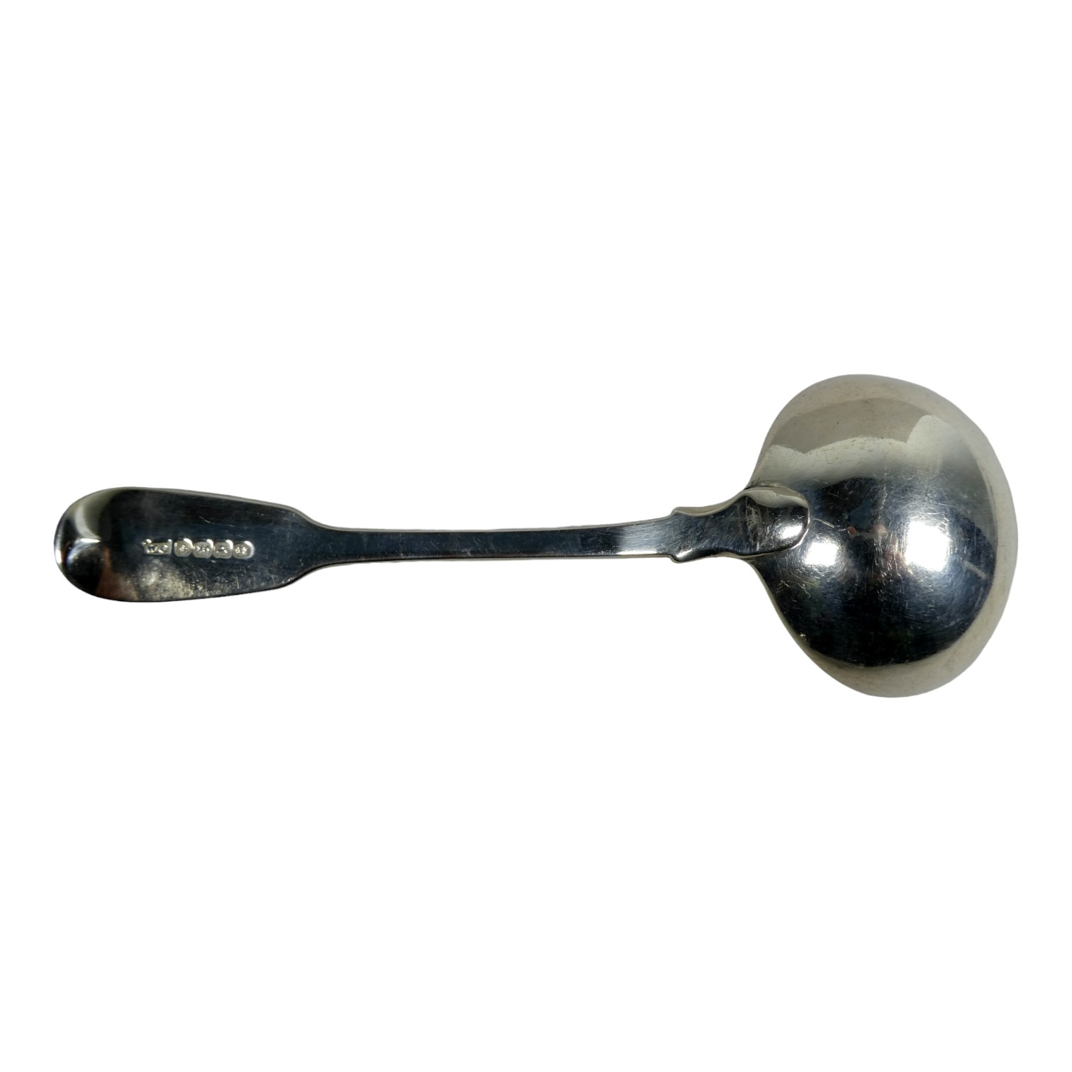 A set of three silver sauce ladles - London 1830, fiddle back and engraved with armorial, weight - Bild 4 aus 4