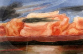 Allin BRAUND (British 1915-2004) River Sunset Watercolour Signed and titled lower edge Framed and