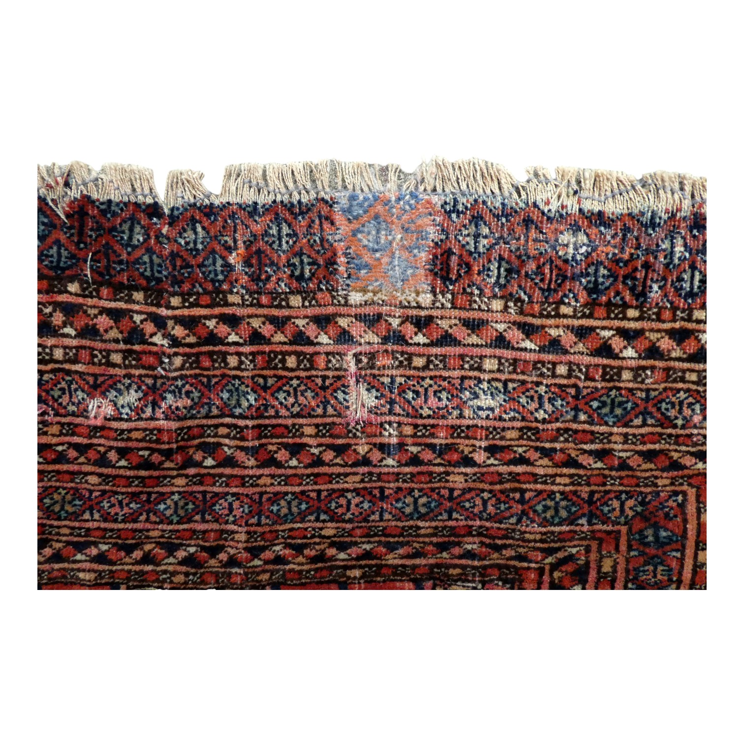 A Bokhara rug - decorated with an arrangement of gul motifs on a red ground, the border with - Image 2 of 4
